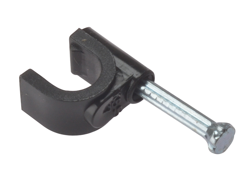 ForgeFix FORRCC67B Cable Clip Round Coax Black 6-7mm Box 100 |