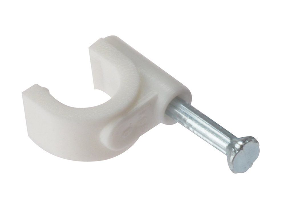ForgeFix FORRCC78W Cable Clip Round White 7-8mm Box 100 |