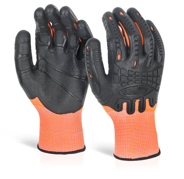 BEESWIFT GLOVEZILLA CUT RESISTANT FULLY COATED IMPACT GLOVES ORANGE S
