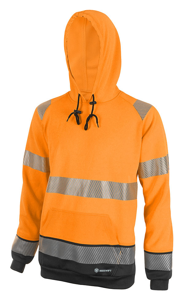 BEESWIFT DELTIC HI-VIS TWO-TONE HOODIE ORANGE / BLACK M