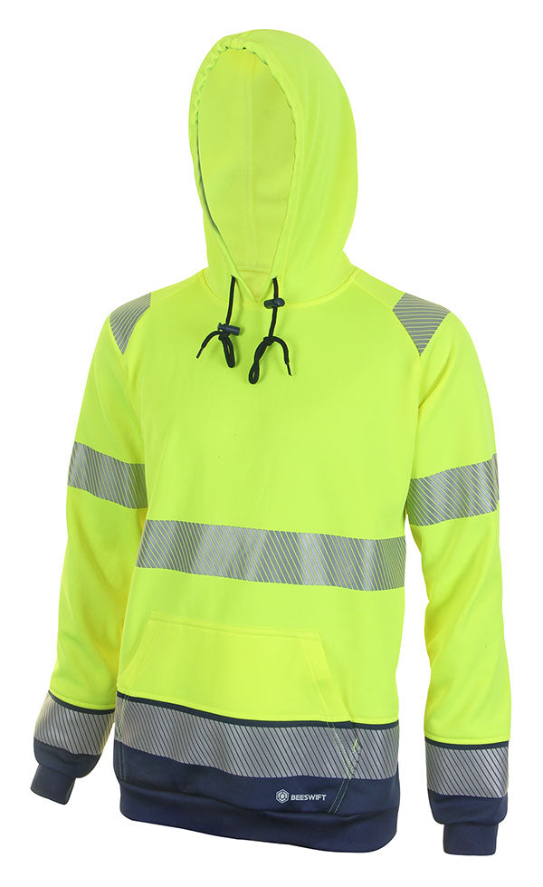BEESWIFT DELTIC HI-VIS TWO-TONE HOODIE SATURN YELLOW / NAVY XL