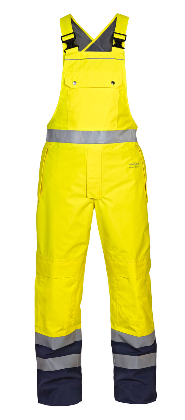 HYDROWEAR UTTING SNS HI-VIS WATERPROOF BIB & BRACE SATURN YELLOW / NAVY XL