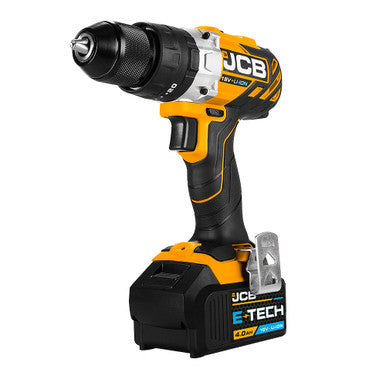 JCB 18V BRUSHLESS COMBI DRILL 2X 4.0AH BATTERY IN W-BOXX 136 WITH 4 PIECE MULTI PURPOSE BIT SET | JCB-18BLCD-4-A