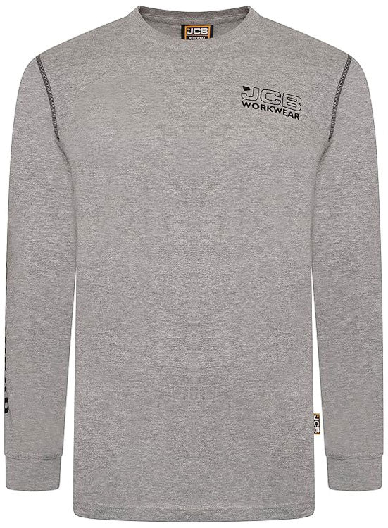 JCB WORKWEAR BANNER LONG SLEEVE T-SHIRT GREY XXL
