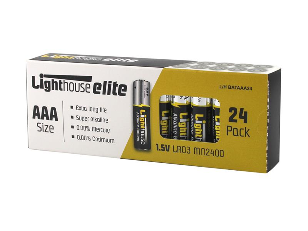 Lighthouse L/HBATAAA24 AAA LR03 Alkaline Batteries 1120 mAh (Pack 24) |