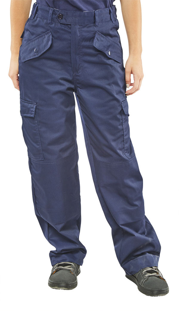 BEESWIFT LADIES POLYCOTTON TROUSERS NAVY BLUE 36