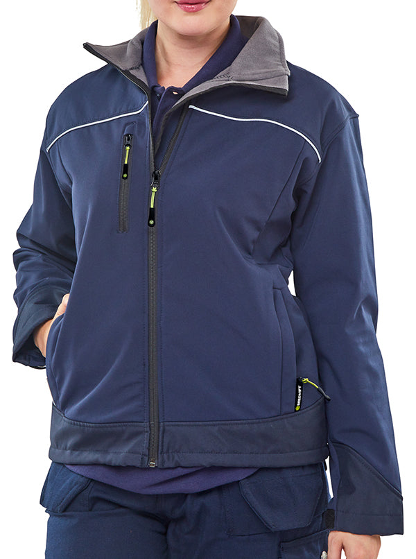 BEESWIFT LADIES SOFT SHELL JACKET NAVY BLUE XXL