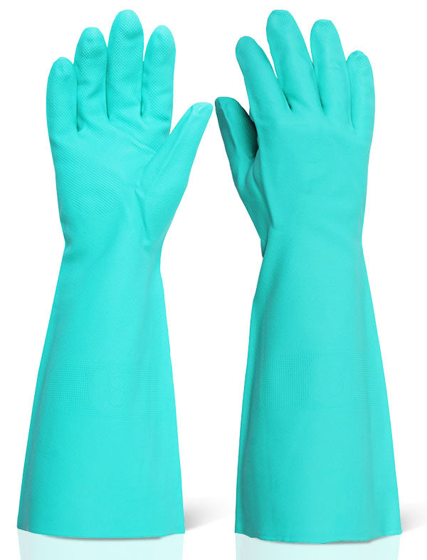 BEESWIFT NITRILE GLOVES 18" GREEN XL