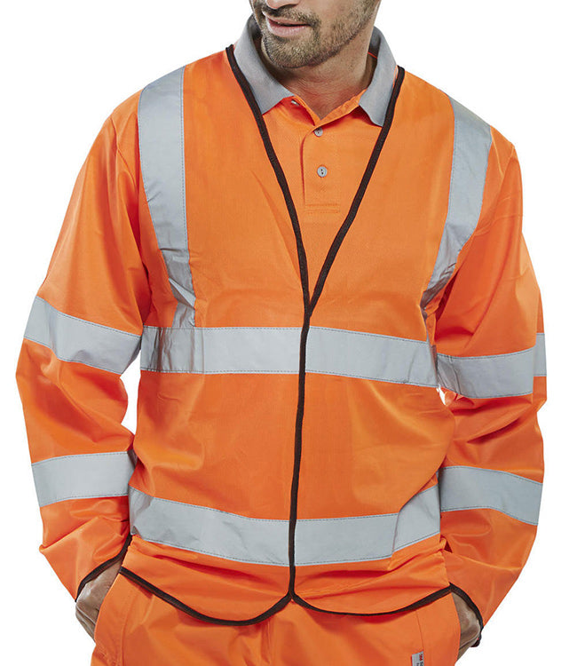 BEESWIFT HI-VIS LONG SLEEVE JERKIN ORANGE 4XL