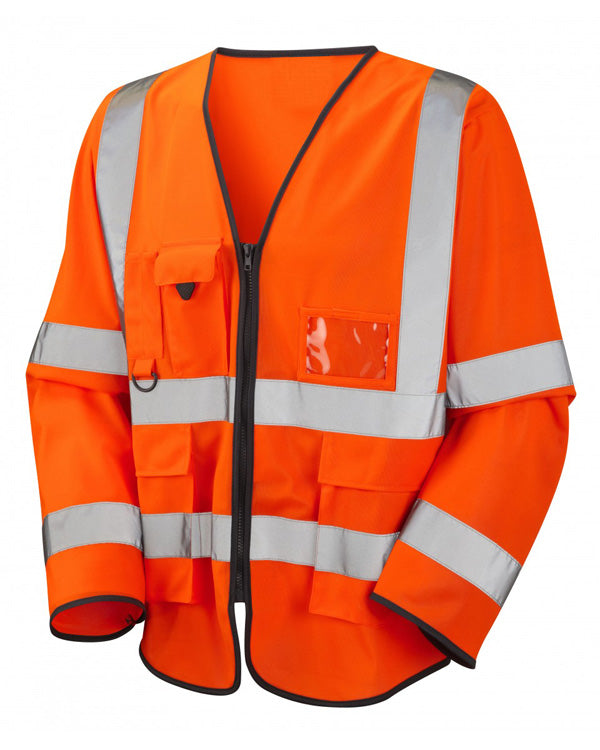BEESWIFT HI-VIS LONG SLEEVE EXECUTIVE ID JERKIN ORANGE S
