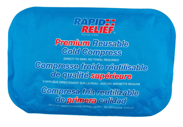 RAPID RELIEF PREMIUM REUSABLE COLD COMPRESS 8"X 12" BLUE 12"