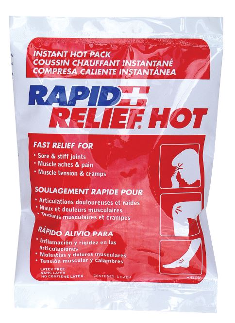 RAPID RELIEF INSTANT HOT PACK SMALL 4"X 6" WHITE 6"
