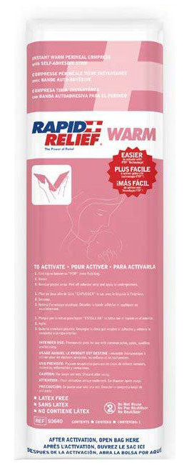 RAPID RELIEF INSTANT WARM PERINEAL COMPRESS 5"X 16" WHITE 16"