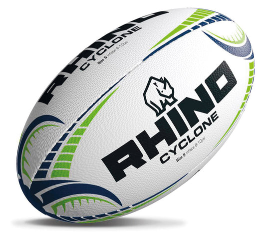 Rhino Cyclone Rugby Ball White 3