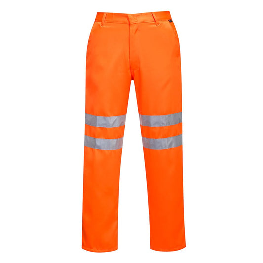 Portwest RT45ORR4XL -  sz 4XL Hi-Vis Poly-cotton Trousers RIS - Orange