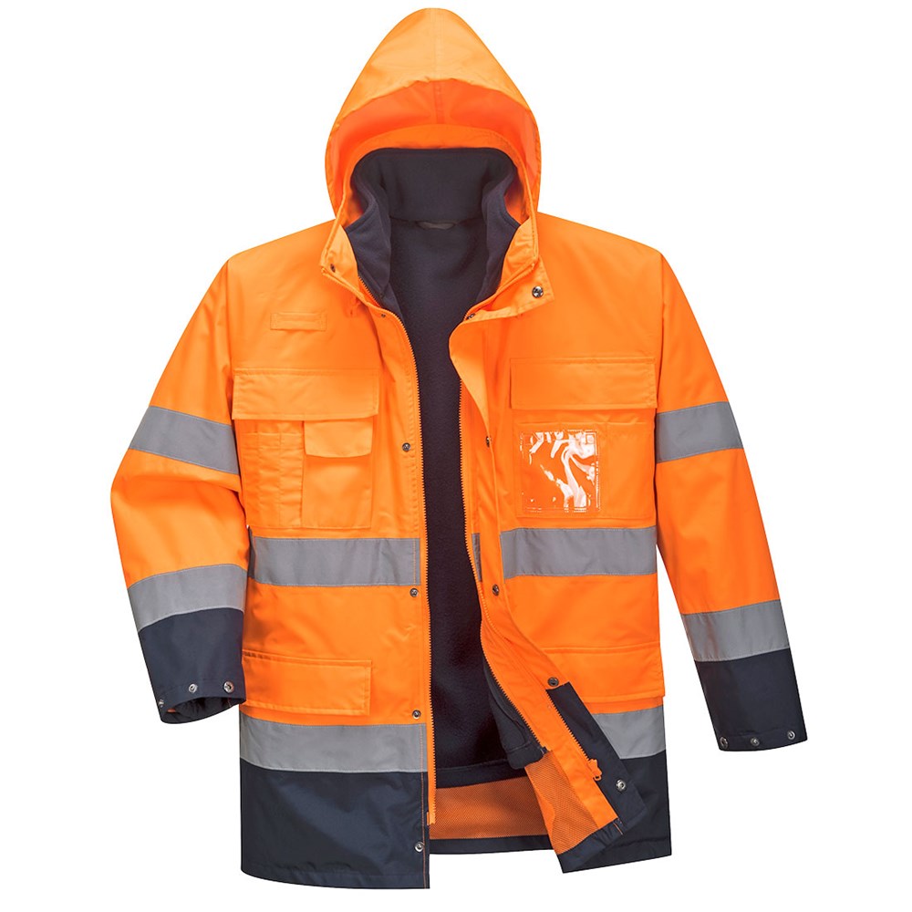 Portwest S162ONRS - sz S Hi-Vis Lite 3 in 1 Jacket - Orange/Navy