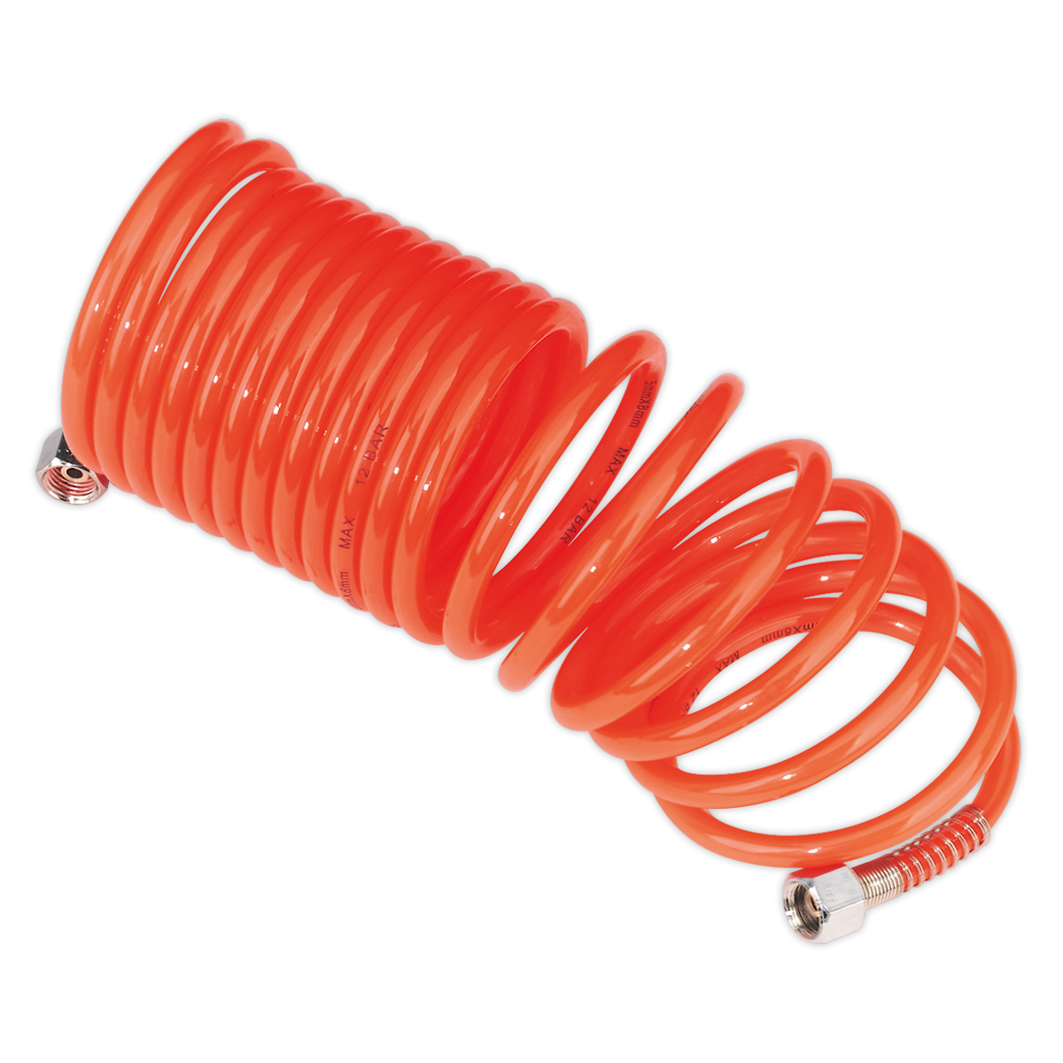 SEALEY - SA335 PE Coiled Air Hose 5m x �5mm with 1/4"BSP Unions