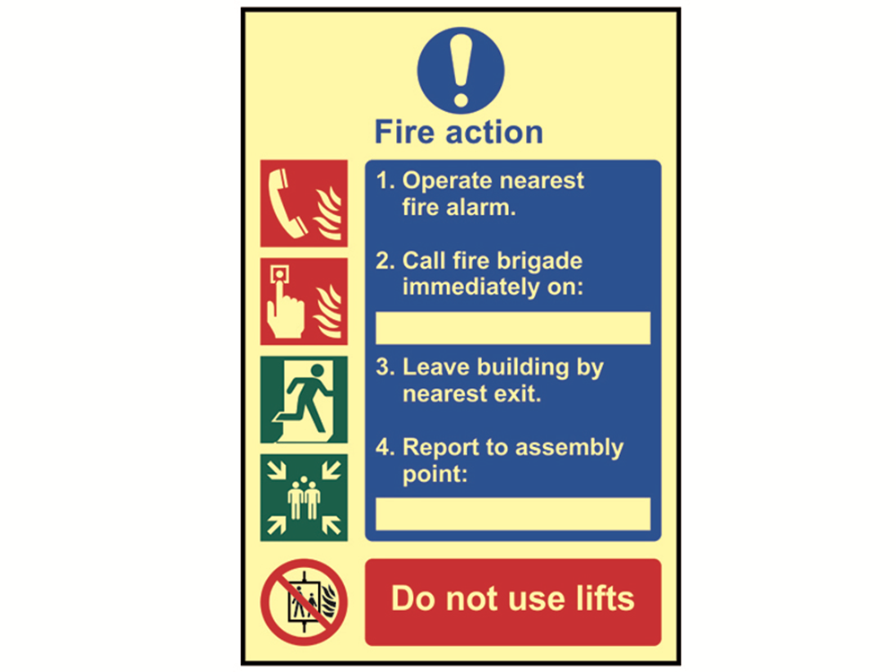 Scan SCA0202 Fire Action Procedure - Photoluminescent 200 x 300mm |
