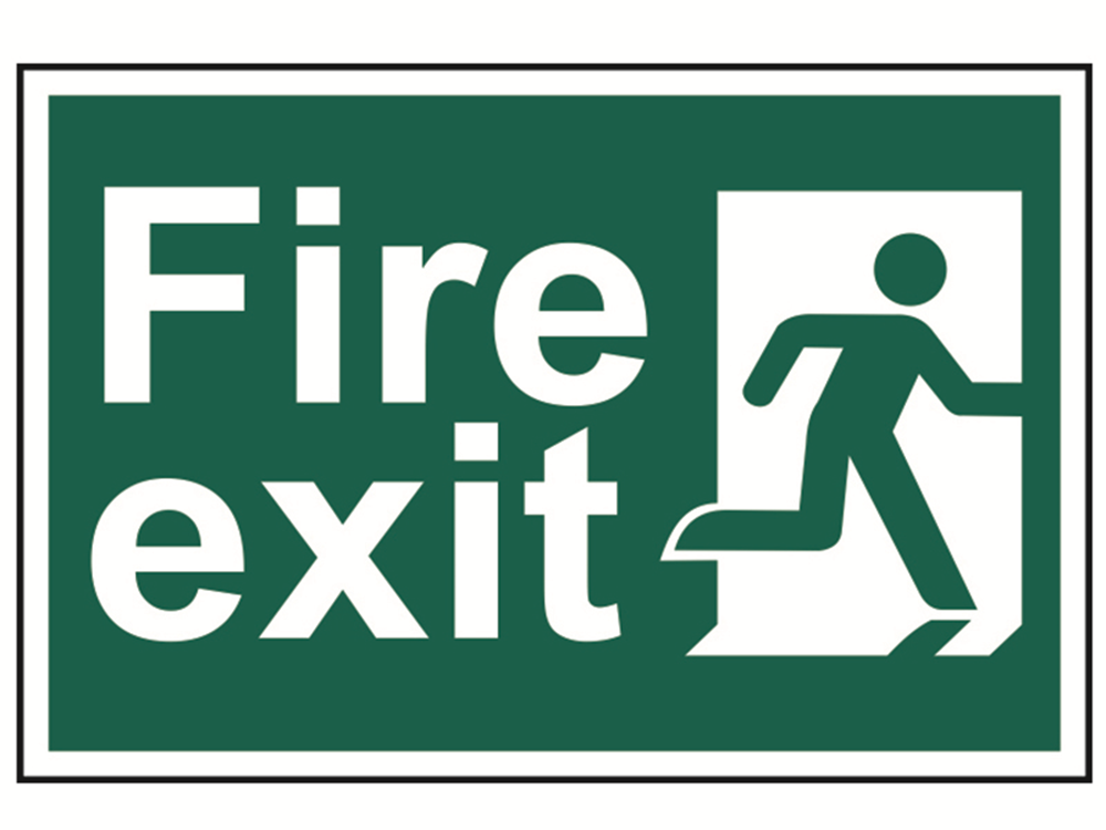 Scan SCA1507 Fire Exit Man Running Right - PVC 300 x 200mm |