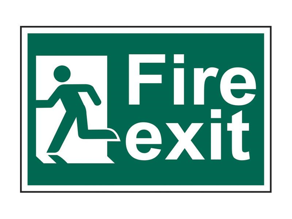 Scan SCA1508 Fire Exit Man Running Left - PVC Sign 300 x 200mm |