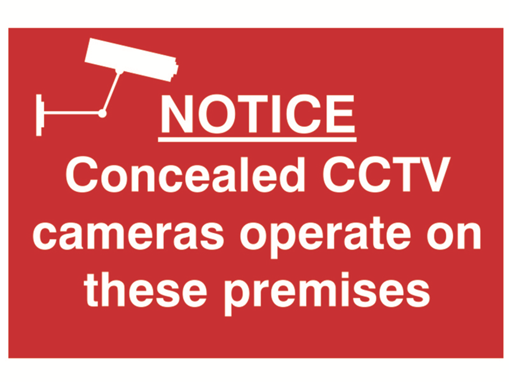 Scan SCA1607 Notice Concealed CCTV Cameras Operate On These Premises - PVC 300 x 200mm |