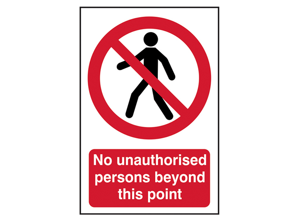 Scan SCA4053 No Unauthorised Persons Beyond This Point - PVC 400 x 600mm |