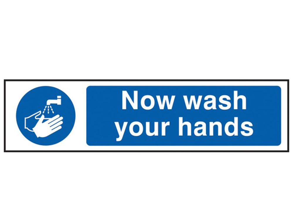 Scan SCA5014 Now Wash Your Hands - PVC 200 x 50mm |