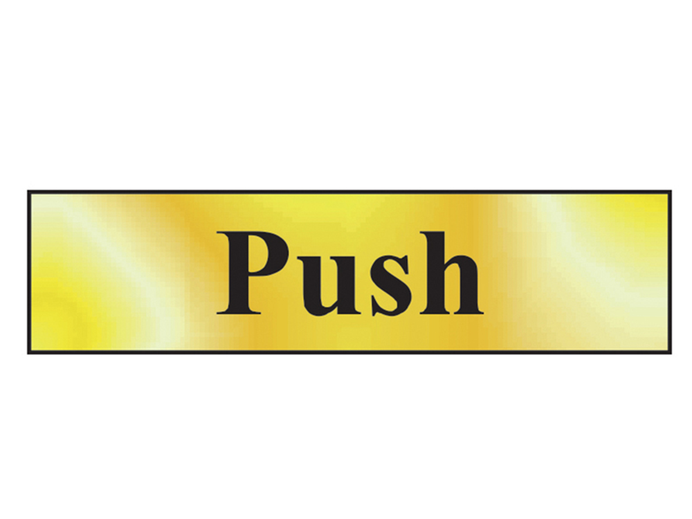Scan SCA6031 Push - Polished Brass Effect 200 x 50mm |