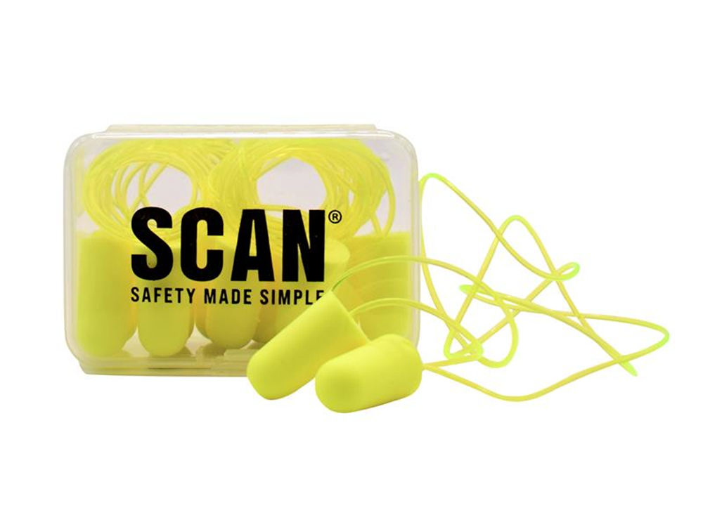 Scan SCAPPEEARPLC Foam Earplugs & Cord (6 Pairs) |