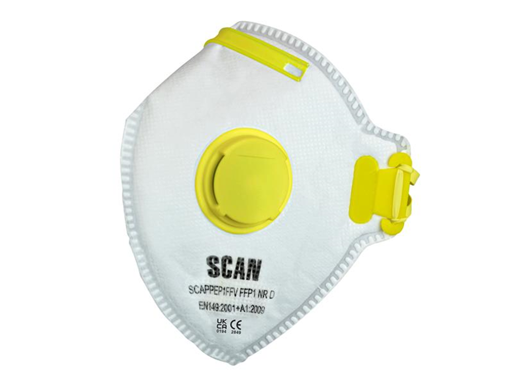 Scan SCAPPEP1FFV Fold Flat Valved Disposable Mask FFP1 (Pack of 3) |