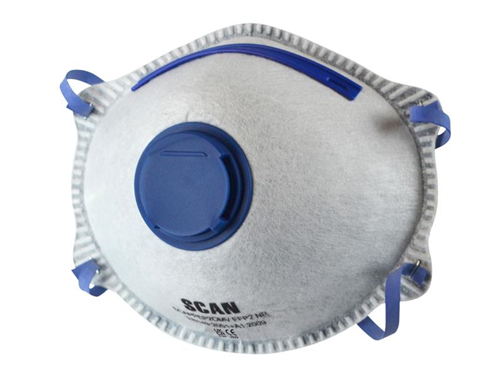 Scan SCAPPEP2OMV Moulded Disposable Odour Mask Valved FFP2 Protection (Pack 3) |
