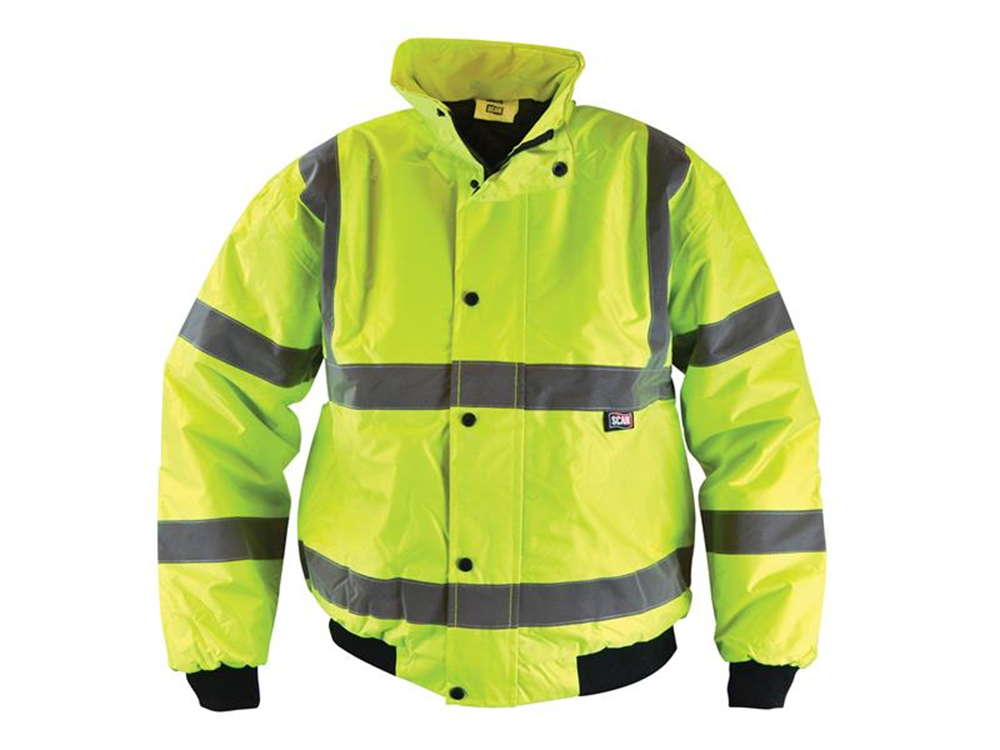 Scan SCAWWHVBJXL Hi-Vis Yellow Bomber Jacket - XL (48in) |