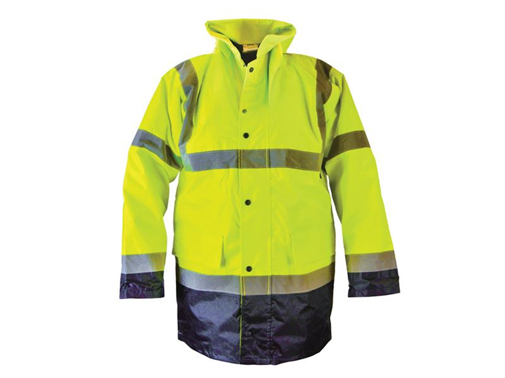 Scan SCAWWHVMJXYB Hi-Vis Yellow/Black Motorway Jacket - XL (48in) | Yellow