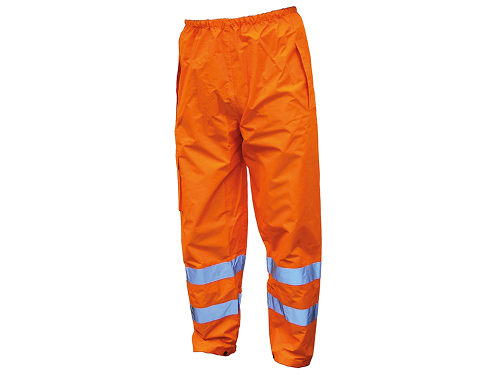 Scan SCAWWHVMTLO Hi-Vis Orange Motorway Trousers - L (40in) |