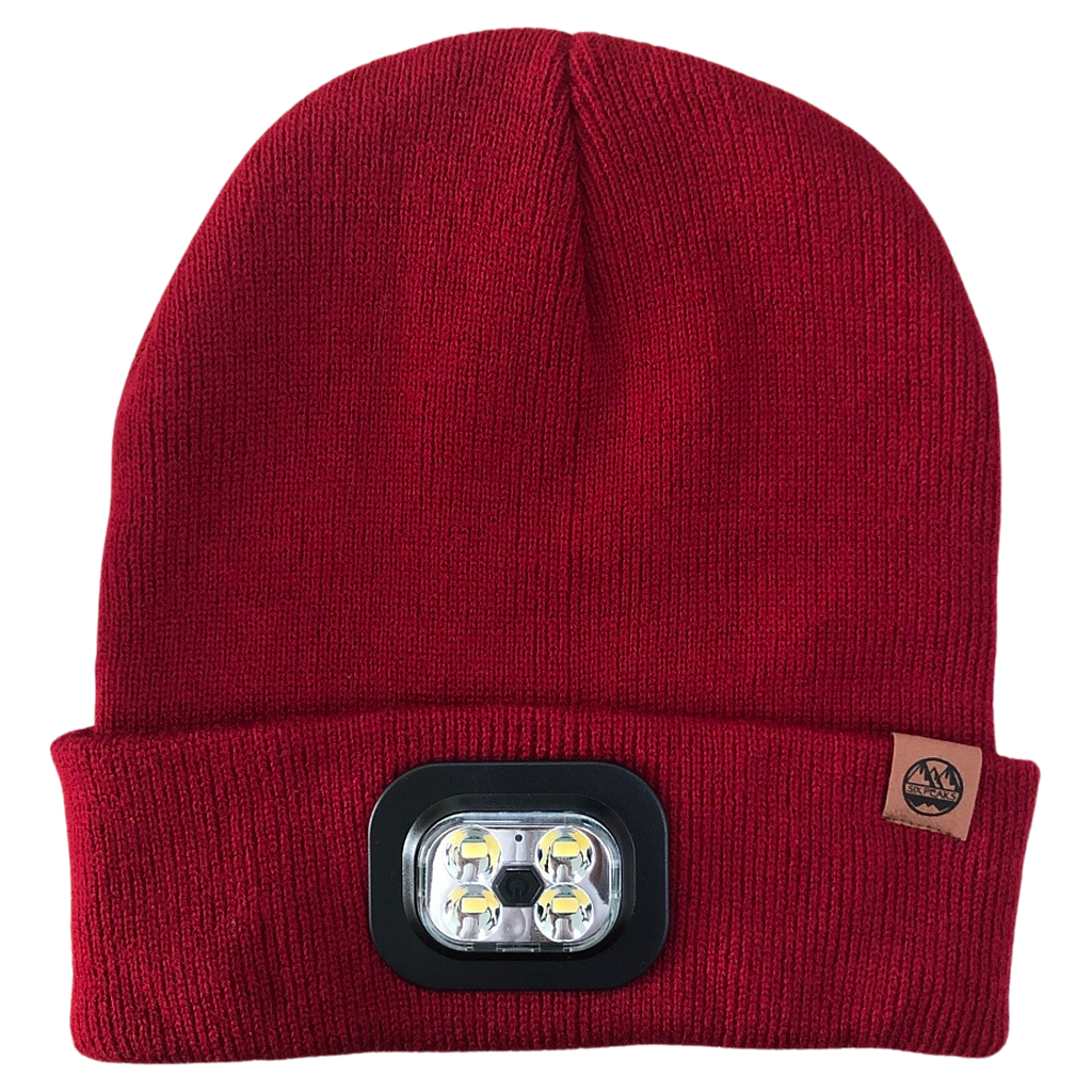 Six Peaks LED Lighted Beanie Hat Wine Red