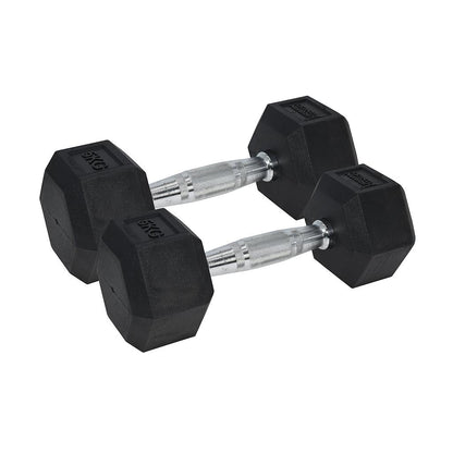 Urban Fitness PRO Hex Dumbbell - Rubber Coated (Pair) Black 2 x 5kg