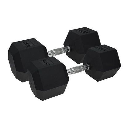 Urban Fitness PRO Hex Dumbbell - Rubber Coated (Pair) Black 2 x 12.5kg