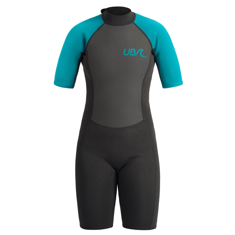 UB Womens Sailfin Shorty Wetsuit Black/Aqua XLarge