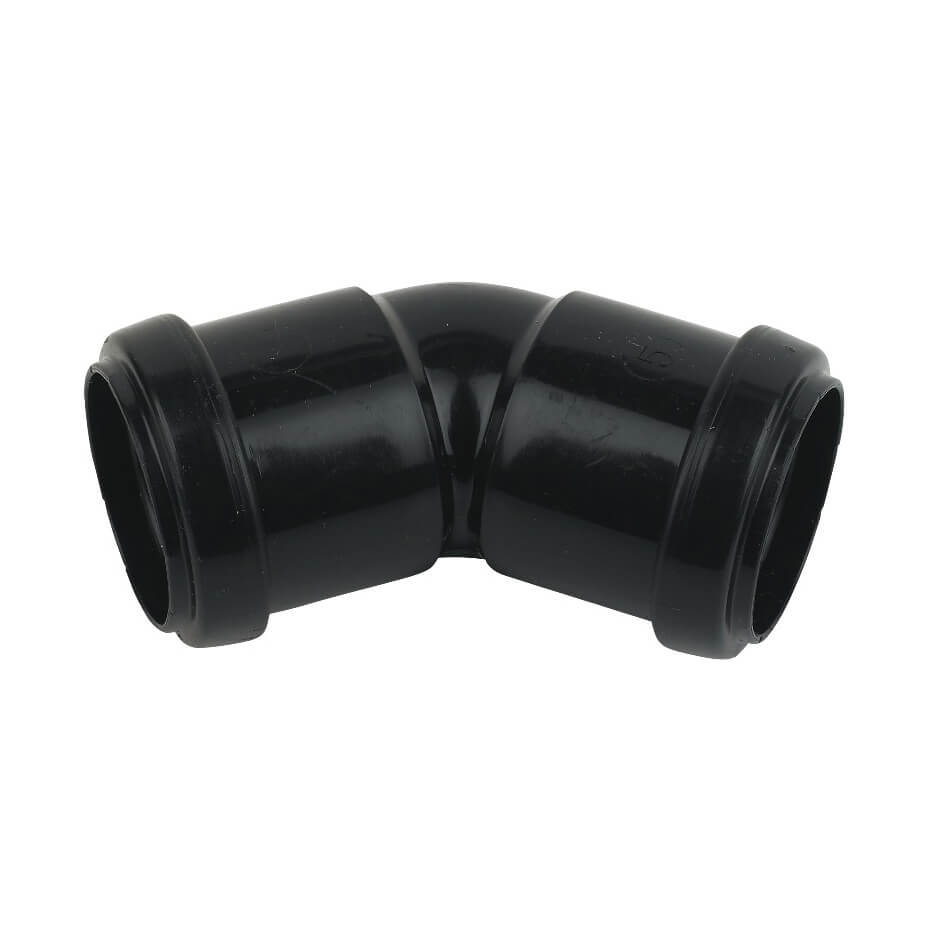 40MM WASTE - 1_" 45 � OBTUSE BEND PUSH FIT BLACK