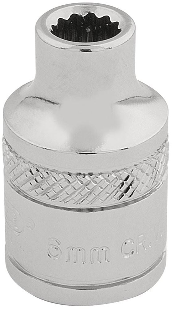 Draper 6MM 12POINT SOCKET 3/8DR-PCKD 32766 3/8" Sq. Dr. Metric Sockets (Polished Chrome)