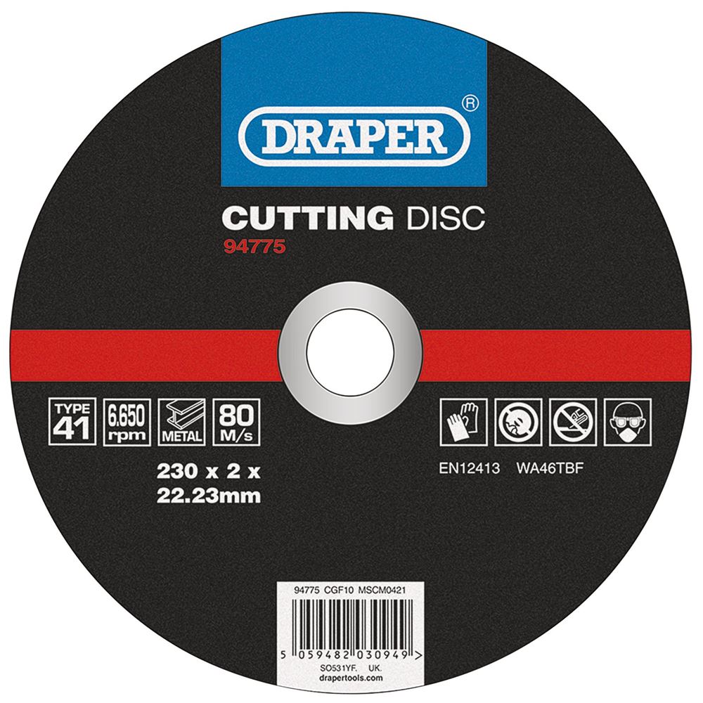 Draper CUT/DISC METAL - 230X2MM 94775 Metal Cutting Discs