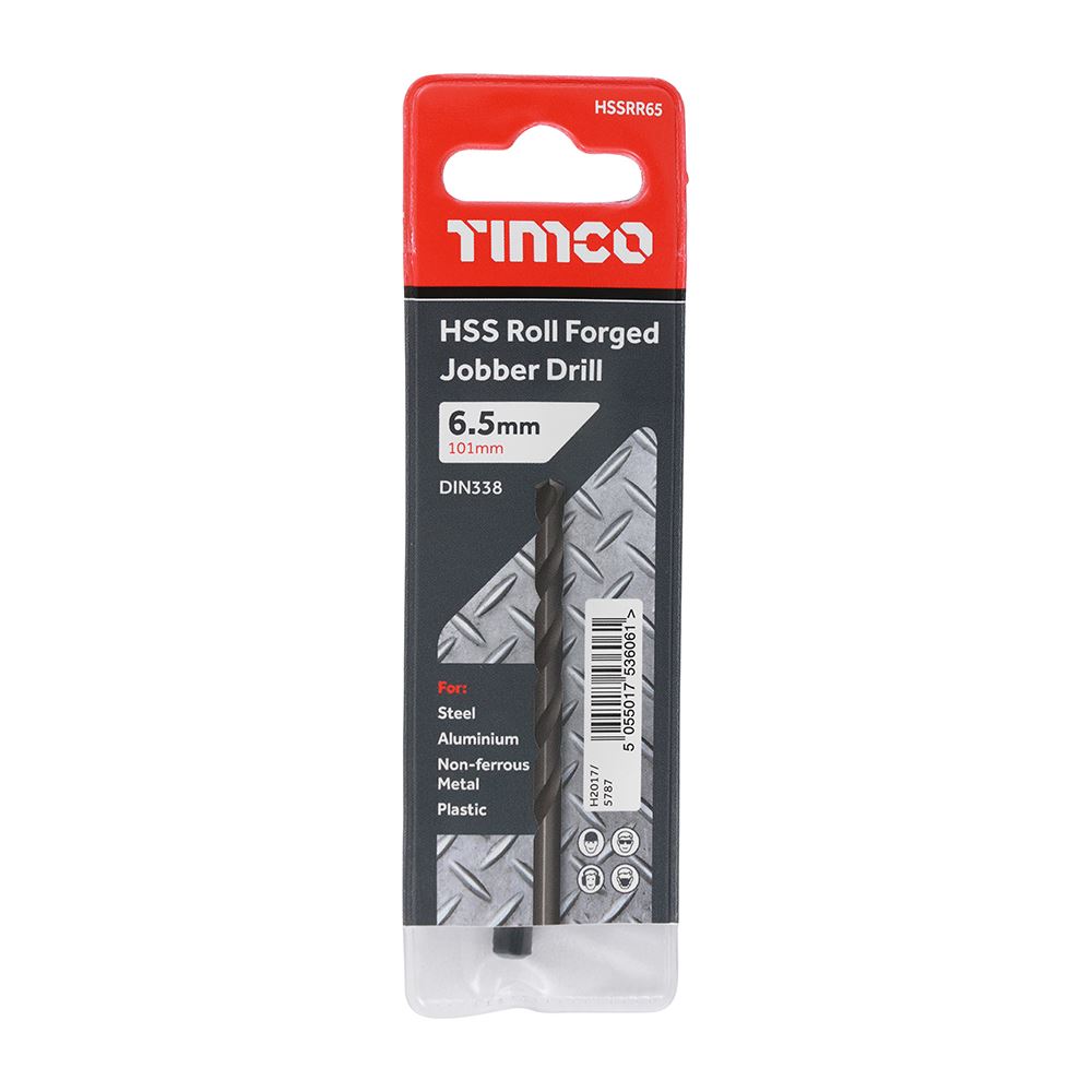TIMCO HSS-R Jobber Drill Bit 6.5mm Pack 10