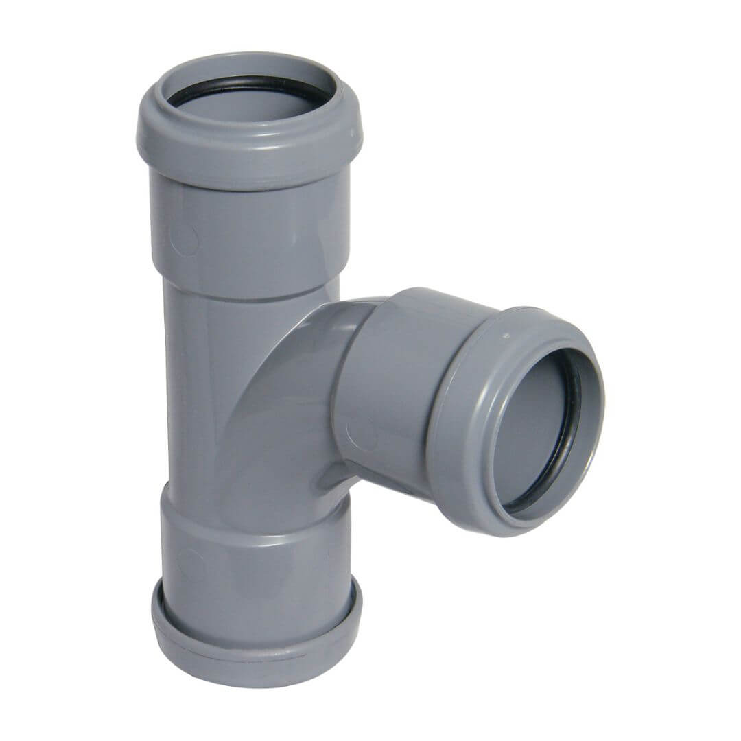 32MM WASTE - 1_" 87.5 � SWEPT TEE PUSH FIT GREY