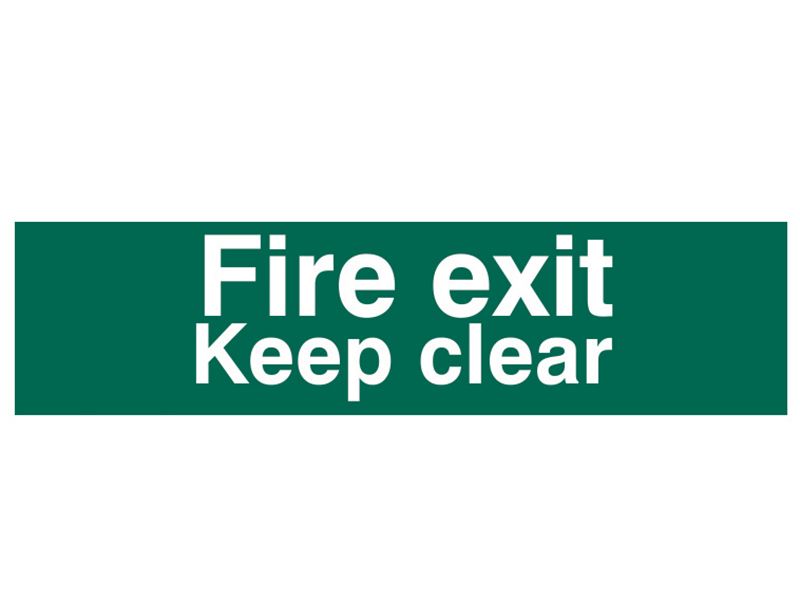 Scan SCA5206 Fire Exit Keep Clear Text Only - PVC 200 x 50mm |