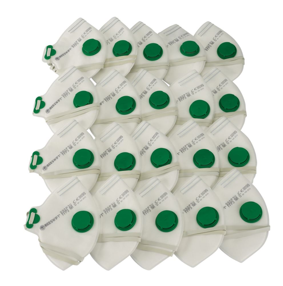 20628 Draper FFP3 Fold Flat Mask SI MOD, White (Pack of 20) FM/FFP3V/20 Dust Masks, Respirators, Face Shields and Guards Professional Trade DIY Work
