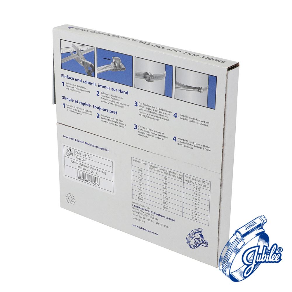 TIMCO Multiband Mild Steel Banding 11mm x 10m Pack 1