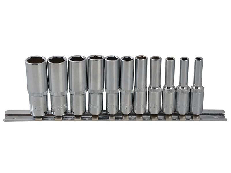 BlueSpotTools 01540 Deep Socket Set of 11 Metric 1/4in Square Drive