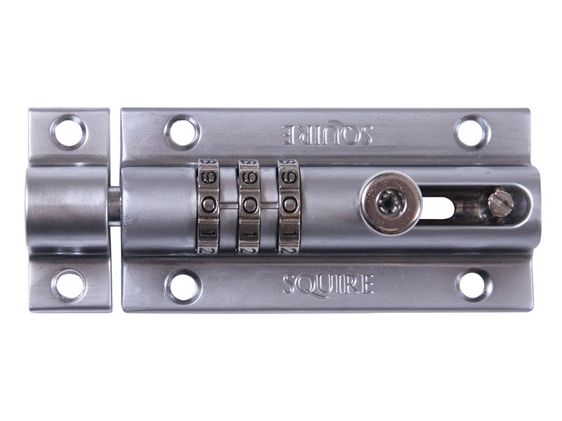 Squire COMBI 3CH CombiBolt 3 Re-Codable Locking Bolt Chrome 92mm