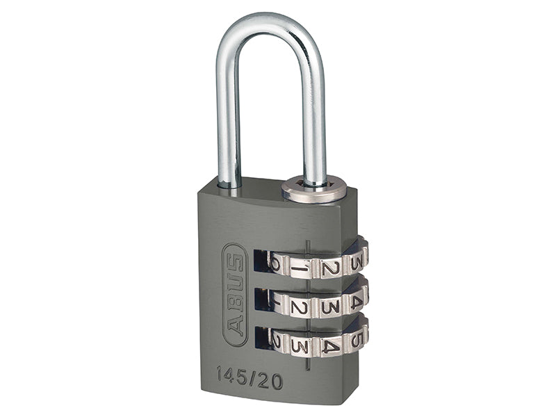 ABUS 46576 145/20 20mm Aluminium Combination Padlock Titanium 46576