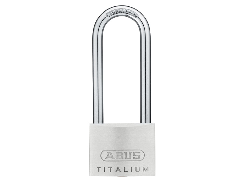 ABUS 56208 64TI/50mm TITALIUM� Padlock 80mm Long Shackle